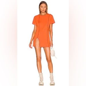 Superdown Orange Tee Shirt mini dress